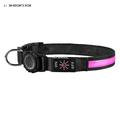 Collare impermeabile a LED per cani con supporto Apple AirTag 1/2 - Grande 38-60 cm - Rosa