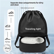 Zaino impermeabile da piscina con scomparto separato per indumenti asciutti e bagnati, ideale per la spiaggia - Nero