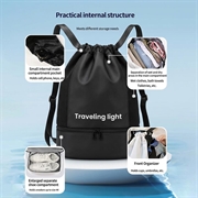 Zaino impermeabile da piscina con scomparto separato per indumenti asciutti e bagnati, ideale per la spiaggia - Nero