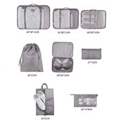 Set di sacchetti da viaggio impermeabili - 8 pezzi - Grigio