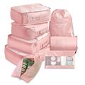 Set di borse da viaggio impermeabili - 8 pezzi - Rosa