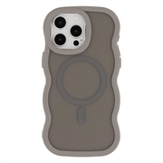 Custodia ibrida magnetica con bordo ondulato per iPhone 15 Pro - Grigia