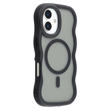 Custodia ibrida magnetica con bordo ondulato per iPhone 17 - Nera