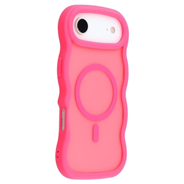Custodia ibrida magnetica con bordo ondulato per iPhone Air - Rosa caldo