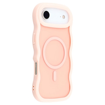 Custodia ibrida magnetica con bordo ondulato per iPhone Air - Rosa