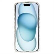 Custodia in TPU con bordo ondulato e motivo dipinto a olio per iPhone 15 - Fiori