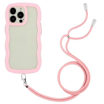 Custodia ibrida Wavy Edge per iPhone 14 Pro con cordino