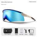 Occhiali da sole da ciclismo West Biking YP0703195 UV400 con aste regolabili - Blu ghiaccio / Beige