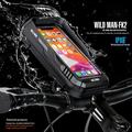 Custodia con supporto per telefono da bicicletta Wild Man FK2 con supporto in alluminio ruotabile a 360° - 0.6l - Nero