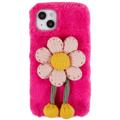 Custodia in TPU 3D Plush Inverno Peloso per iPhone 14 Plus - Fiora Rosa Neon