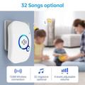Campanello wireless con portata di 280m, 32 suonerie e 4 livelli di volume - Bianco