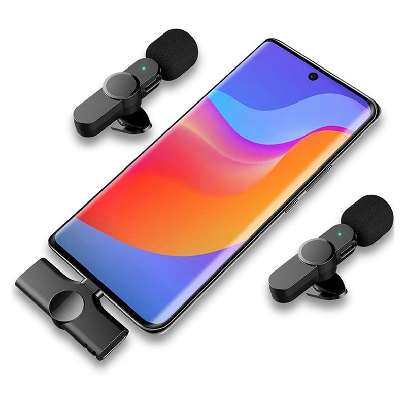 Microfono Lavalier Wireless Adiwo – Clip USB-C Per Fotocamera, IPhone, Android, PC