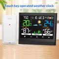 Stazione meteorologica wireless con schermo tattile a colori e sveglia - Nero