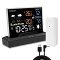 Stazione meteorologica wireless con display LCD - Per interni/esterni - Nera