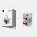 WiWU W043 caricabatterie wireless 5 in 1 con display a pixel RGB e altoparlante Bluetooth - Argento