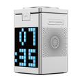 WiWU W043 caricabatterie wireless 5 in 1 con display a pixel RGB e altoparlante Bluetooth - Argento