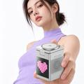 WiWU W043 caricabatterie wireless 5 in 1 con display a pixel RGB e altoparlante Bluetooth - Argento