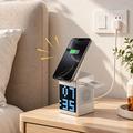 WiWU W043 caricabatterie wireless 5 in 1 con display a pixel RGB e altoparlante Bluetooth - Argento