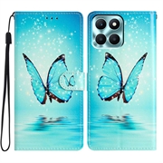 Custodia a Portafoglio Wonder Series per Honor X6c - Farfalla Blu