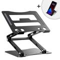 Supporto regolabile per laptop Wozinsky con supporto per cellulare - fino a 52cm - Nero
