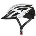 Casco da mountain bike Wozinsky con luce LED posteriore USB - L - Bianco / Nero