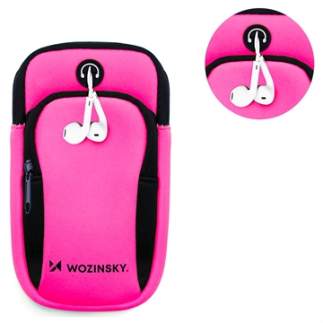 Fascia da Braccio Sportiva Universale Wozinsky con Doppia Tasca - Rosa