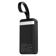 Power bank Wozinsky W8 30W da 30000mAh con tripla porta - Nero