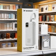 Power bank Wozinsky W8 da 30W e 30000mAh con tre porte - Bianco