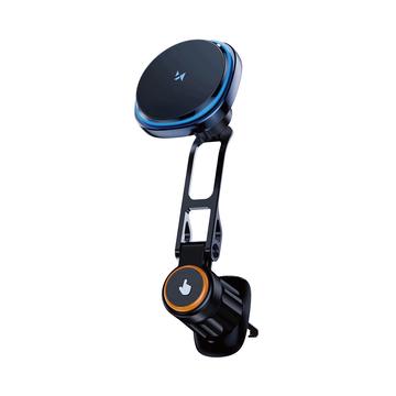 Wozinsky WCT5-6S2Y Supporto per auto con caricatore wireless Qi/MagSafe da 15W - Nero