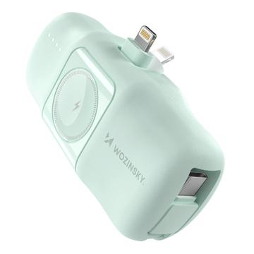 Wozinsky WF16-YLS 5000mAh Lightning Power Bank con cavo USB-C integrato e caricatore per Apple Watch - 15W