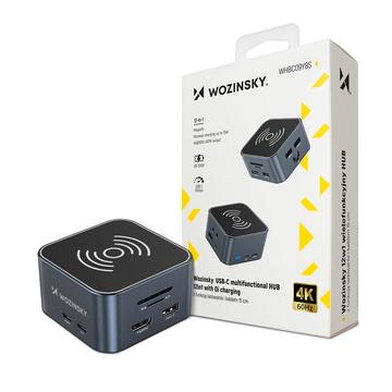 Wozinsky WHBC09Y8S Hub USB-C multifunzione 12-in-1 con ricarica wireless da 15W - Grigio