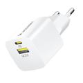 Wozinsky WWCEAC Caricatore da parete a doppia porta GaN da 33W - USB-A, USB-C - Bianco
