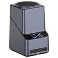 Supporto di ricarica wireless MagSafe 3 in 1 X11 Qi2 da 15W con orologio LED - Nero