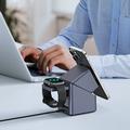 Supporto di ricarica wireless MagSafe 3 in 1 X11 Qi2 da 15W con orologio LED - Nero