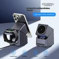 Supporto di ricarica wireless MagSafe 3 in 1 X11 Qi2 da 15W con orologio LED - Nero