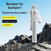 Treppiede per selfie stick Bluetooth X2 con telecomando e doppia luce di riempimento - Bianco