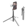 Treppiede per selfie stick Bluetooth X2 con telecomando e doppia luce di riempimento - Bianco
