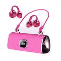 Auricolari wireless X22 con clip e elegante custodia di ricarica - Magenta brillante