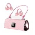 Auricolari wireless X22 con clip e elegante custodia di ricarica - Rosa