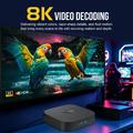 X5S MORTAL TV Box con Android 14 - 8K, telecomando vocale compatibile con Bluetooth - Nero