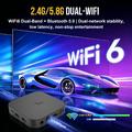 X5S MORTAL TV Box con Android 14 - 8K, telecomando vocale compatibile con Bluetooth - Nero