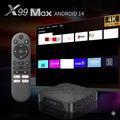 X99 MAX TV Box con Android 14 e telecomando vocale - 16GB - Nero