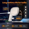 XJ105 Luce LED magnetica per selfie con specchio per il trucco e supporto per telefono - Bianco