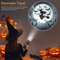 Lampada per proiezioni XO-737 Halloween = 16 motivi, rotazione a 360, treppiede rimovibile - Nero