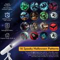 Lampada per proiezioni Halloween XO-737 - 16 motivi, rotazione a 360°, treppiede rimovibile