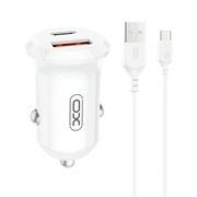 XO CC69 Caricabatterie da auto a doppia porta da 30W con cavo USB-C