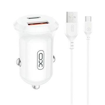 XO CC69 Caricabatterie da auto a doppia porta da 30W con cavo USB-C