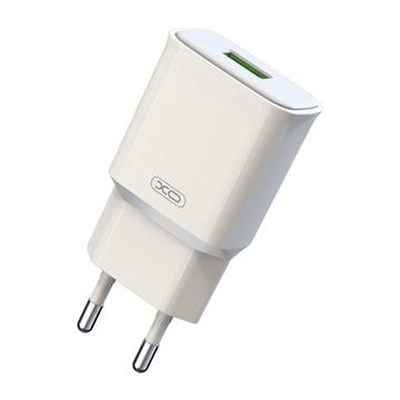 Caricabatterie da viaggio rapido XO L92D Dual USB - 18W, QC 3.0 - Bianco