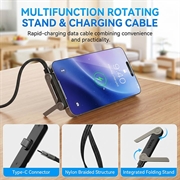 Cavo USB-C XO NB-Q311 con supporto pieghevole da 240W - 1.5m - Nero