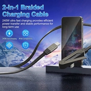 Cavo USB-C XO NB-Q311 con supporto pieghevole da 240W - 1.5m - Nero